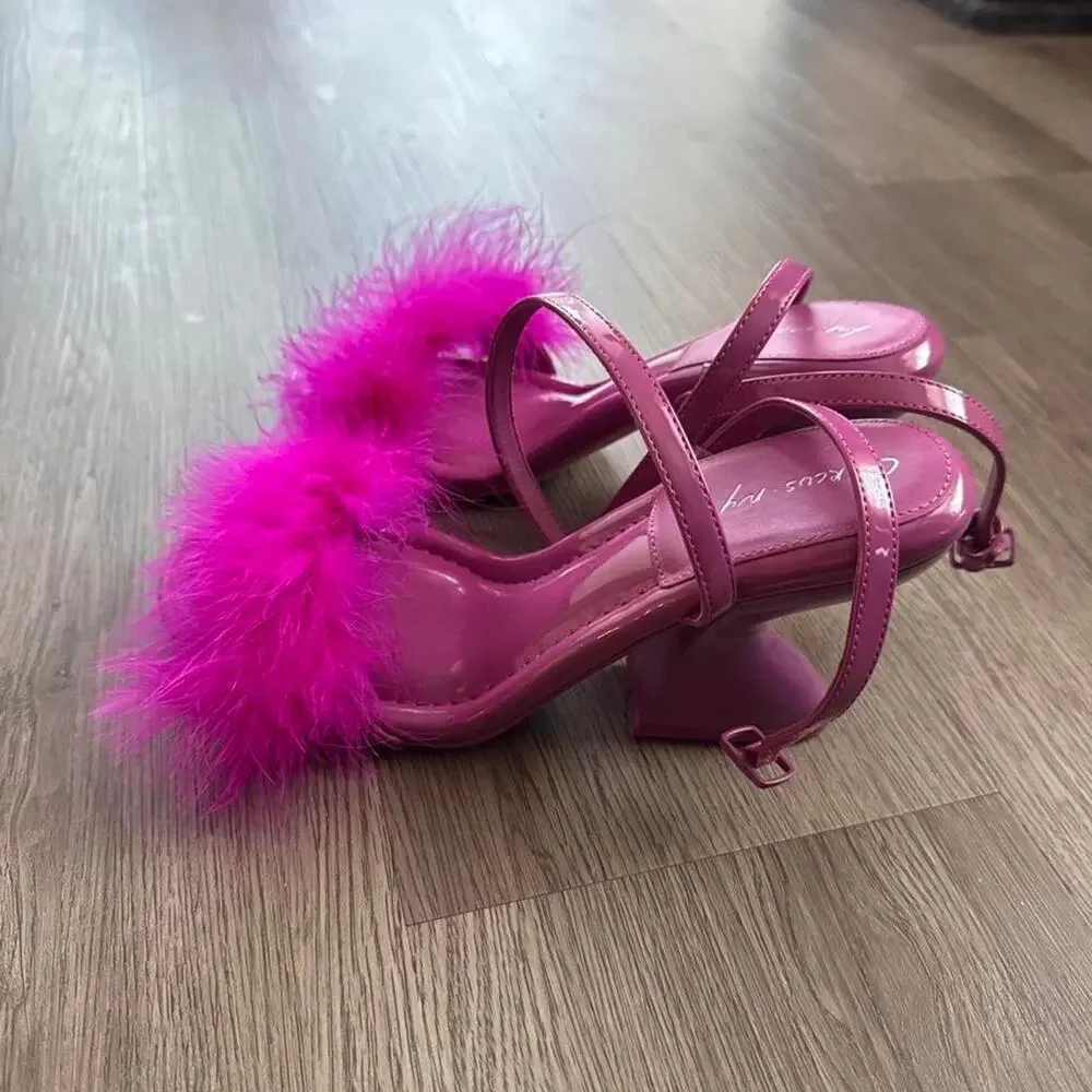 Sam Edelman Purple Feather Kitten Heels
